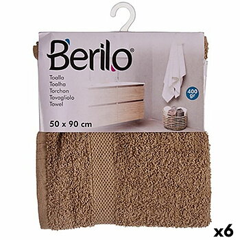 Badhandduk Berilo Kamel 80 % bomull 20 % Polyester 50 x 90 cm 25 x 3 x 22 cm (6 antal)
