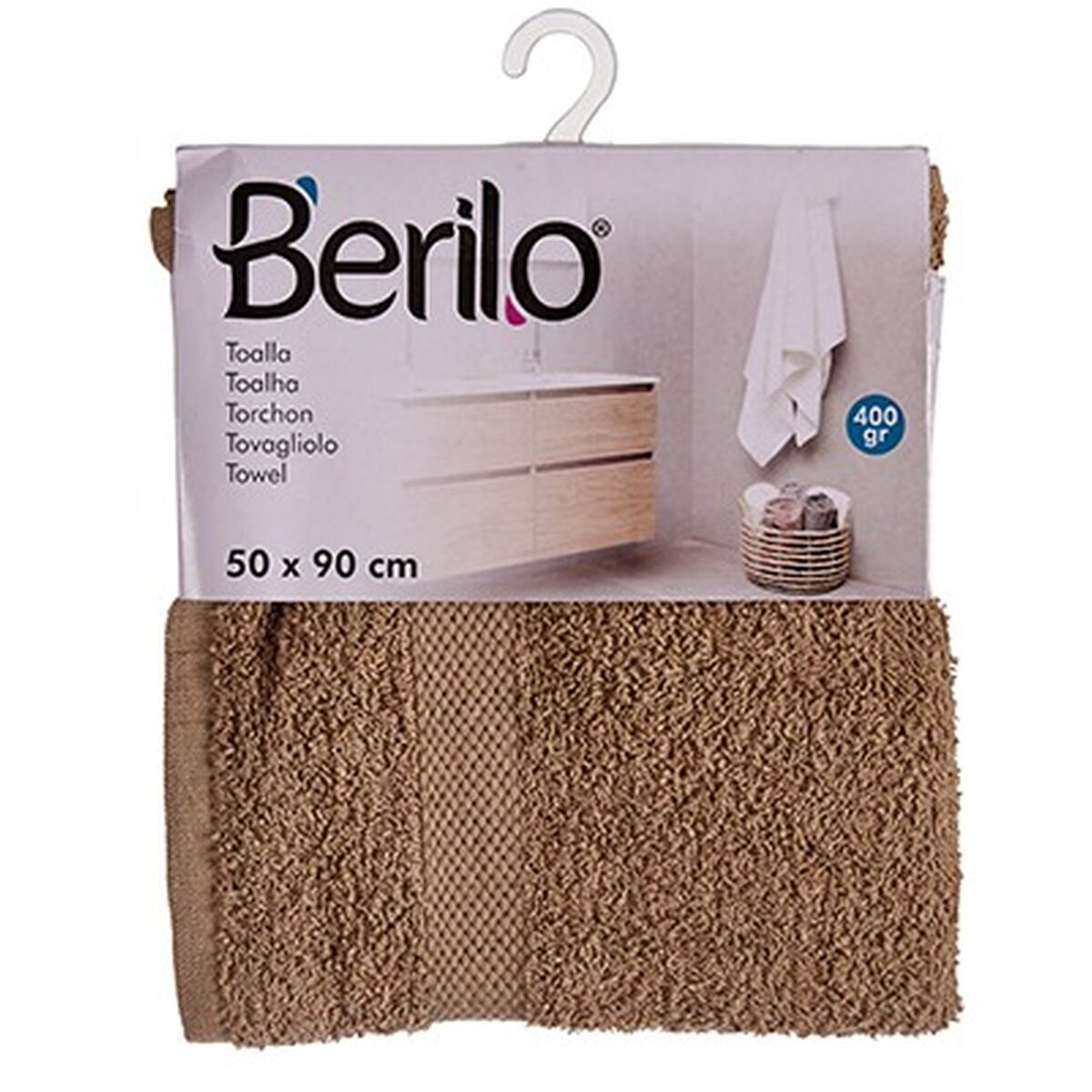 Badhandduk Berilo Kamel 80 % bomull 20 % Polyester 50 x 90 cm 25 x 3 x 22 cm (6 antal) - 5