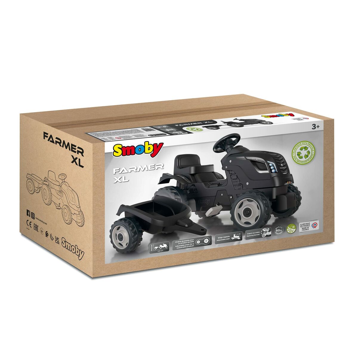 Trehjuling Smoby Traktor Släp - 2