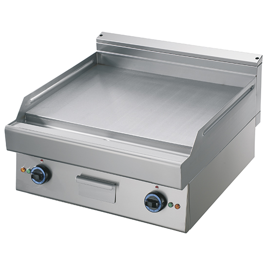 Elektrisk grillpanna, bordsskiva, släta förkromad platta