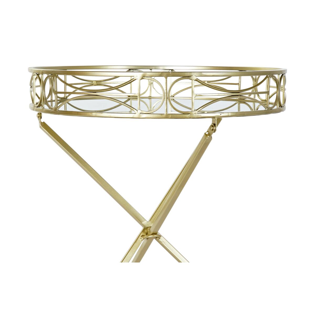 Konsol DKD Home Decor Gyllene Metall Speglar 48,5 x 48,5 x 58,5 cm (2 antal) - 6