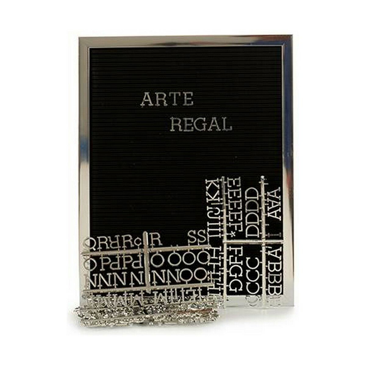 Tavla Gift Decor Svart Silvrig 2,5 x 50,5 x 40,5 cm Panel 144 Bokstäver (12 antal) - 6
