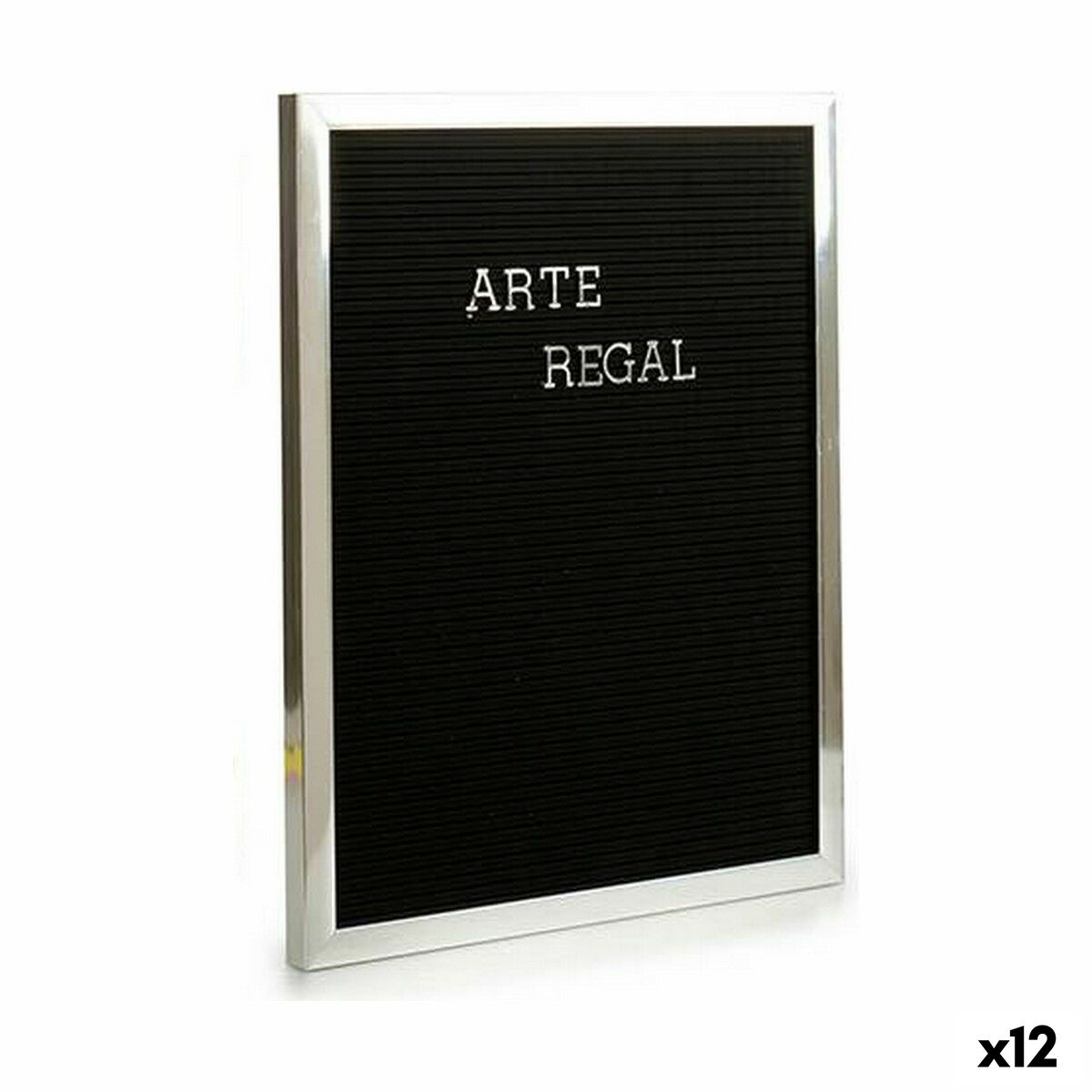 Tavla Gift Decor Svart Silvrig 2,5 x 50,5 x 40,5 cm Panel 144 Bokstäver (12 antal) - 4
