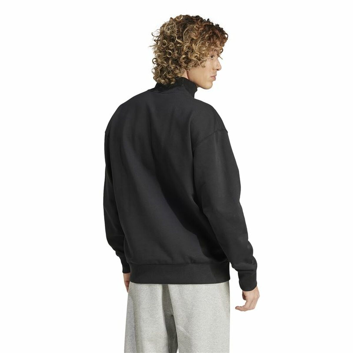 Tröja utan huva Herr Adidas All Szn Fleece 1/4 Zip Crew Svart - 3