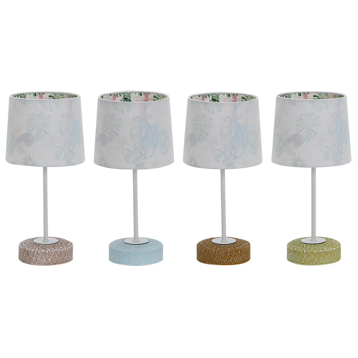 Bordslampa DKD Home Decor Keramik 16 x 16 x 33 cm Multicolour 220 V 25 W 4 Delar