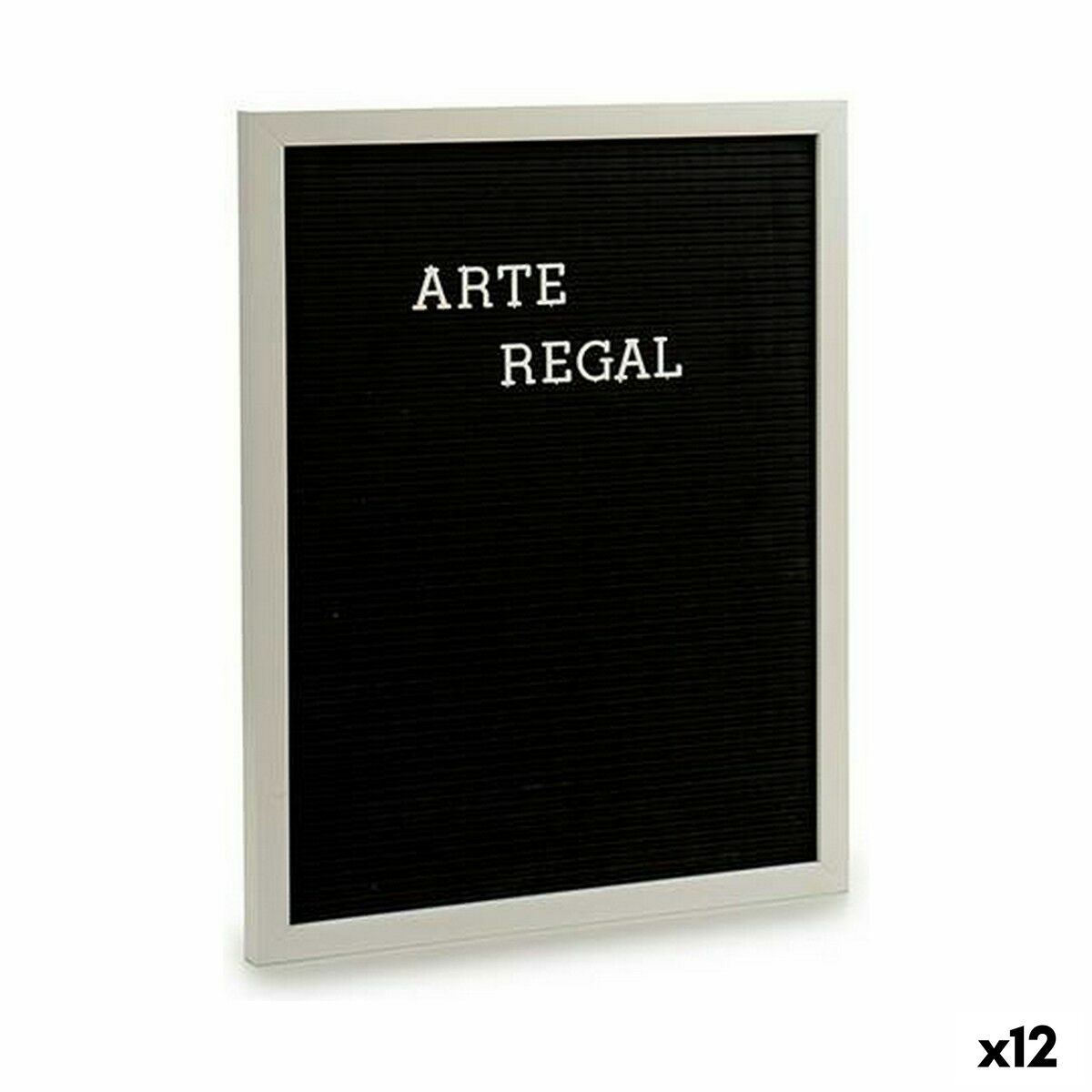 Tavla Gift Decor Vit Svart 2,5 x 50,5 x 40,5 cm Panel 144 Bokstäver (12 antal)