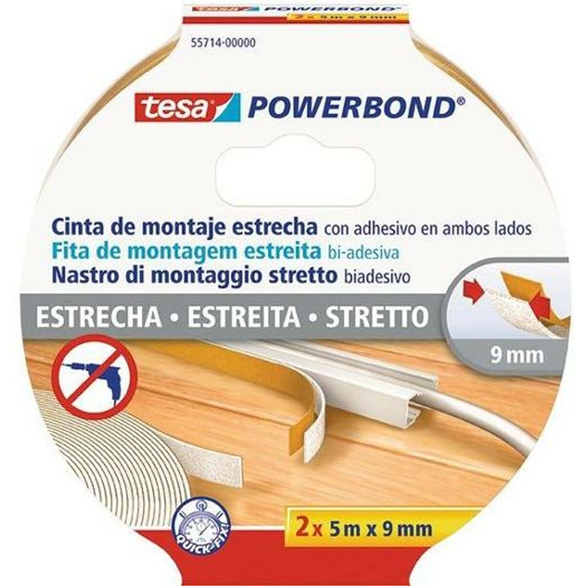 Dubbelsidig Tejp TESA Transparent 9 mm x 5 m - 2