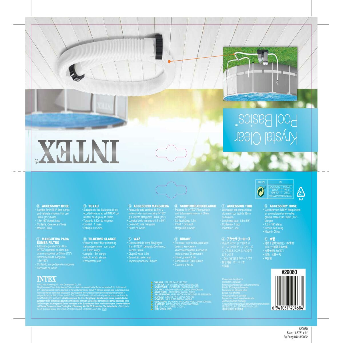 Slang Intex Sundlaug 1-1/2" 150 cm Ø 38 mm (8 antal) - 9