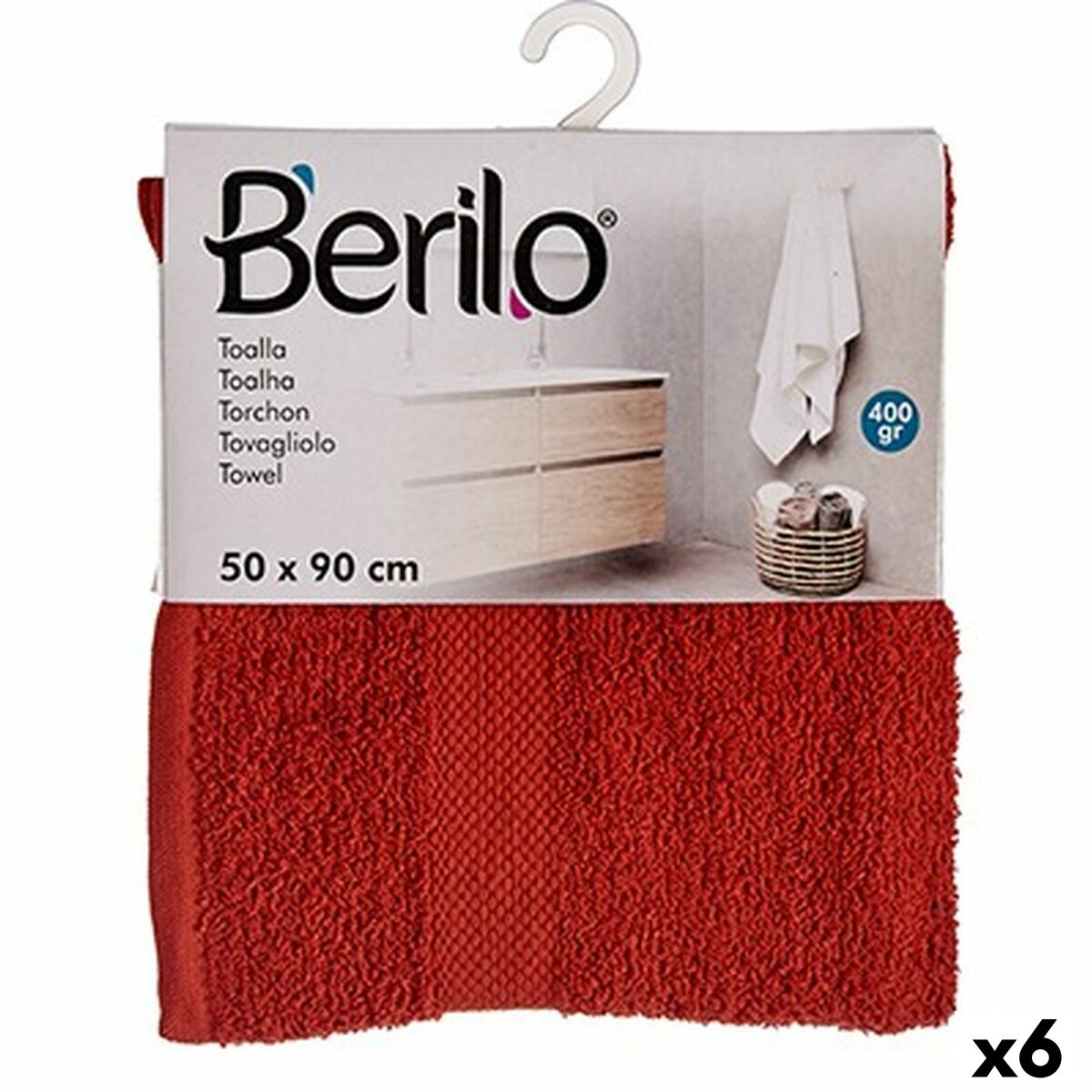 Badhandduk Berilo 89665 Takpanna 80 % bomull 20 % Polyester 50 x 90 cm (6 antal) - 3
