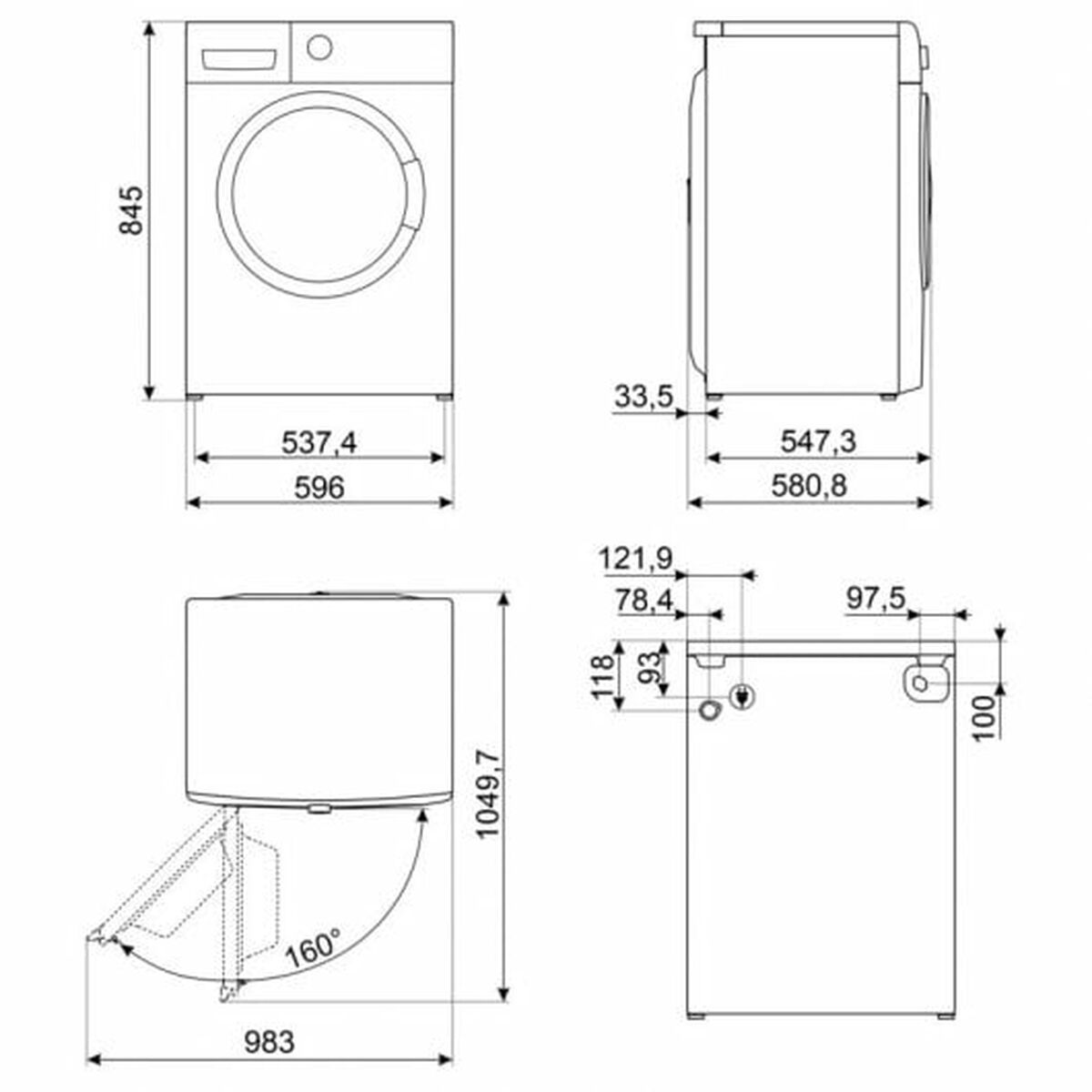 Tvättmaskin Smeg 1400 rpm 10 kg Vit - 4