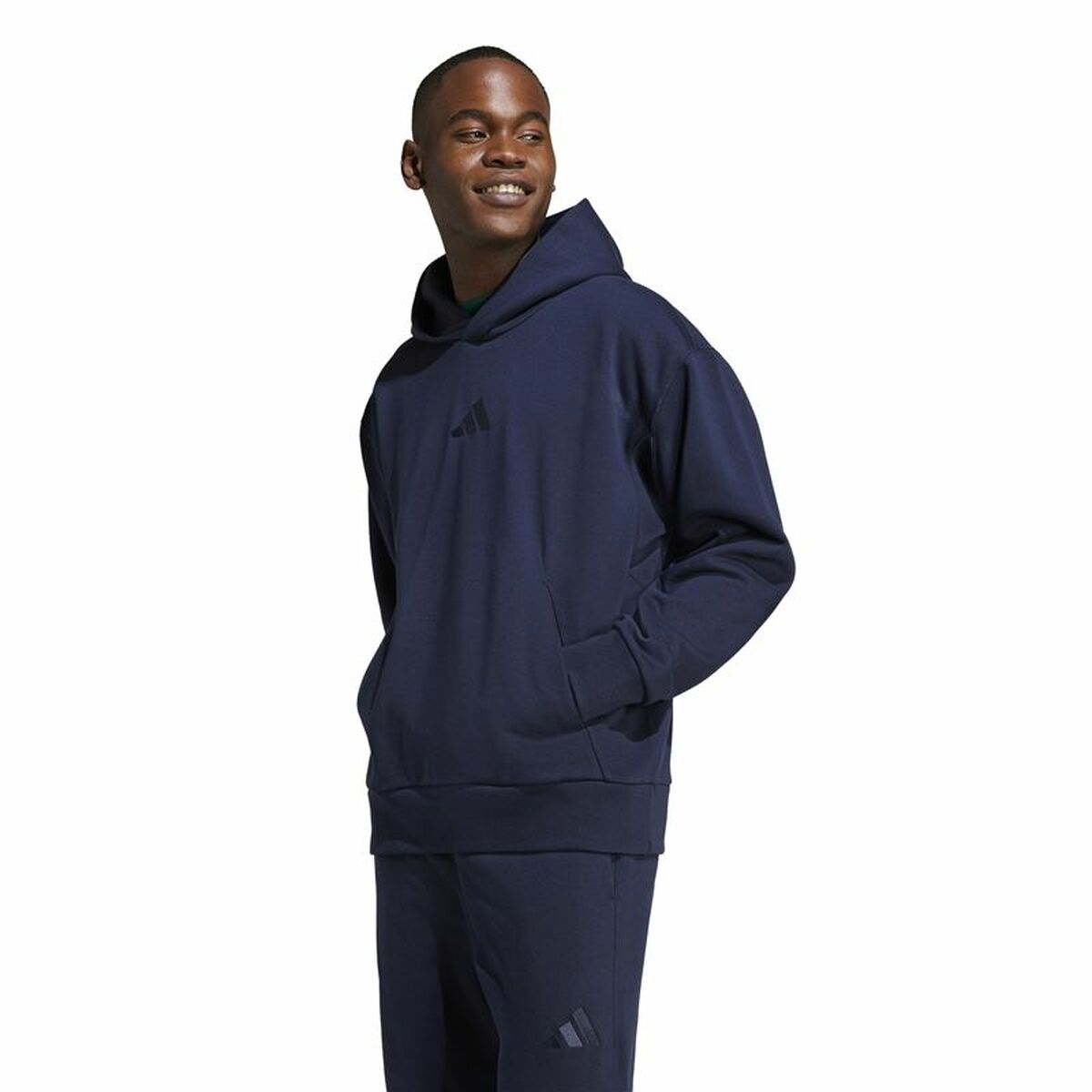 Tröja med huva Herr Adidas All Szn Fleece Hoodie Blå XL - 2