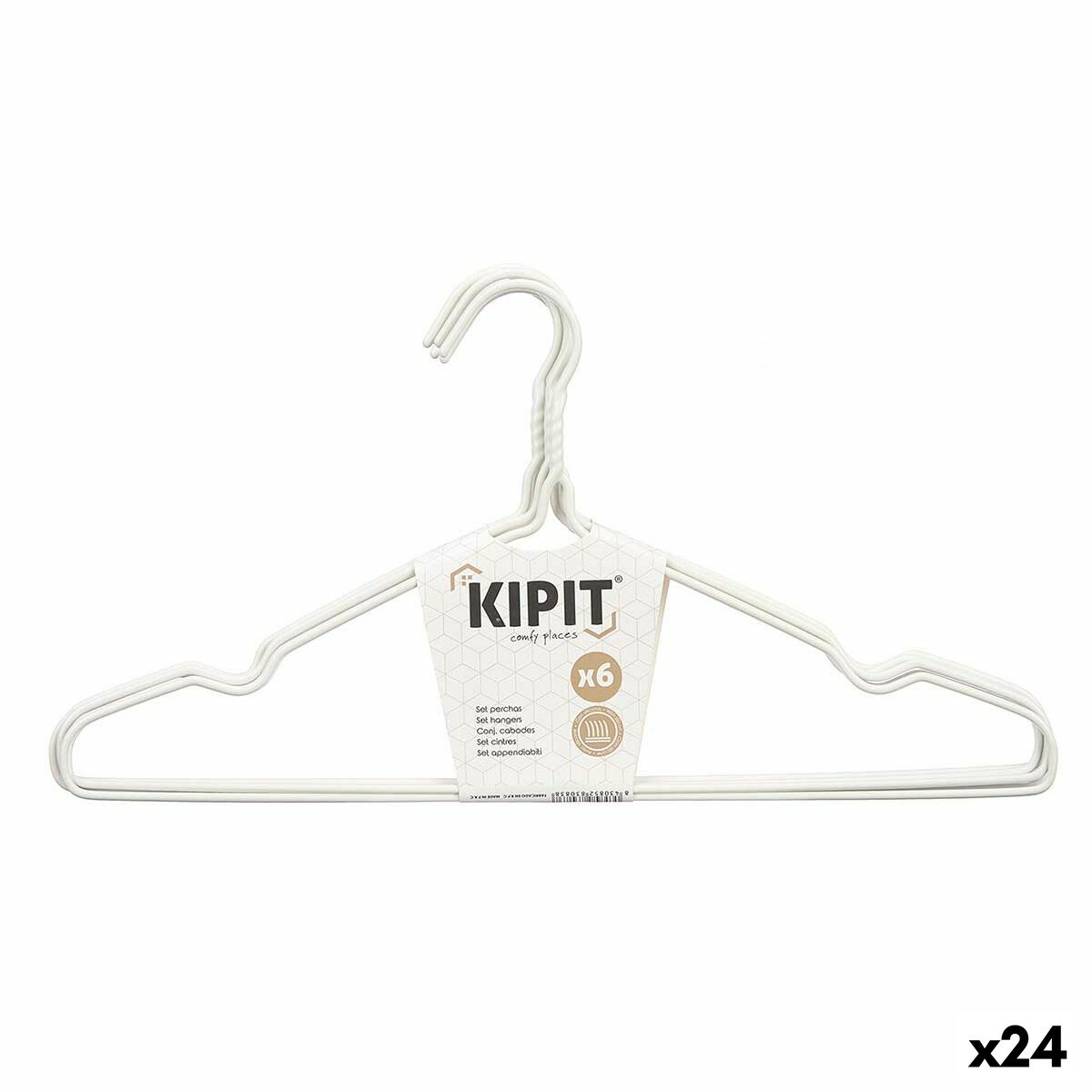 Klädhängarset Vit Metall Silikon 39,5 x 20 x 0,5 cm (24 antal) - 3