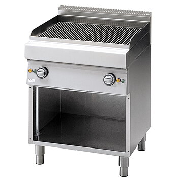 Elektrisk grill på öppna skåp