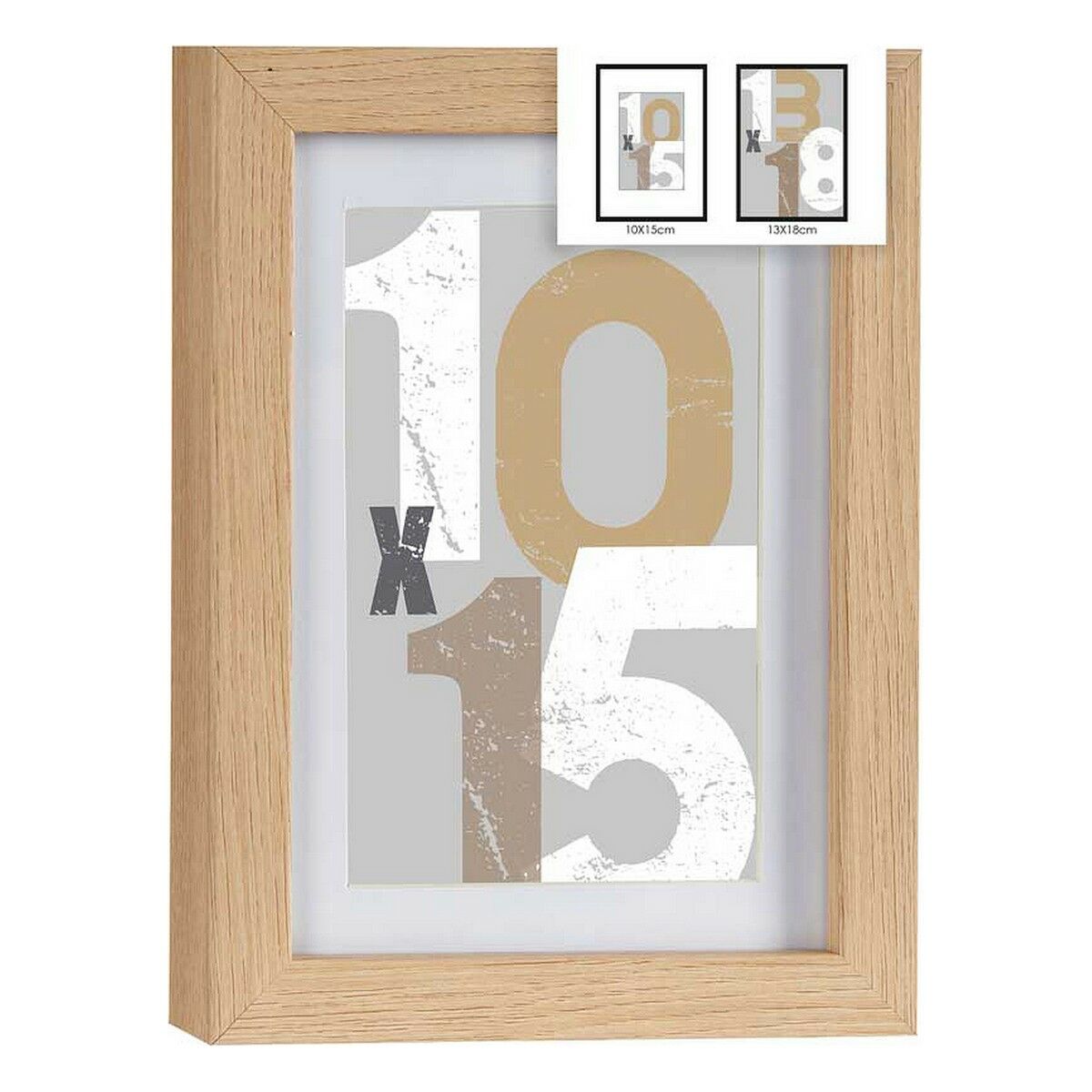 Fotoram Gift Decor Naturell Glas Trä MDF (6 antal) - 2