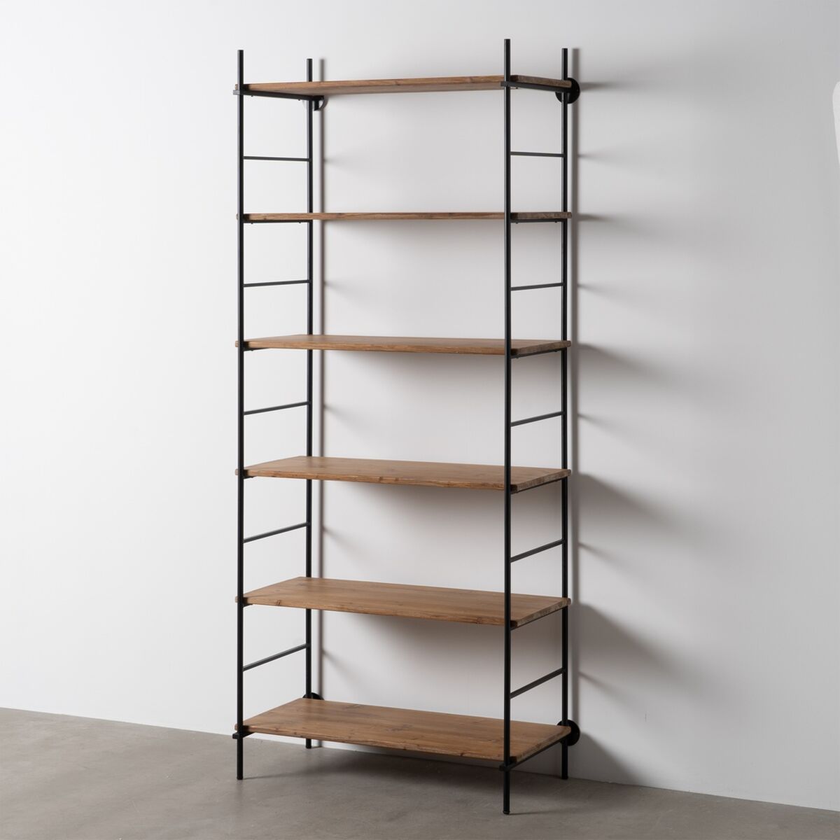Bokhylla Svart Beige Järn Granträ 94 x 44 x 220 cm - 2