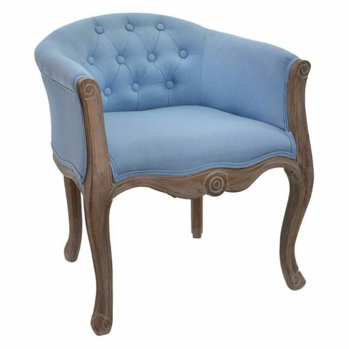 Sittpall DKD Home Decor Blå Polyester Trä Gummiträ 58 x 56 x 69 cm - 13