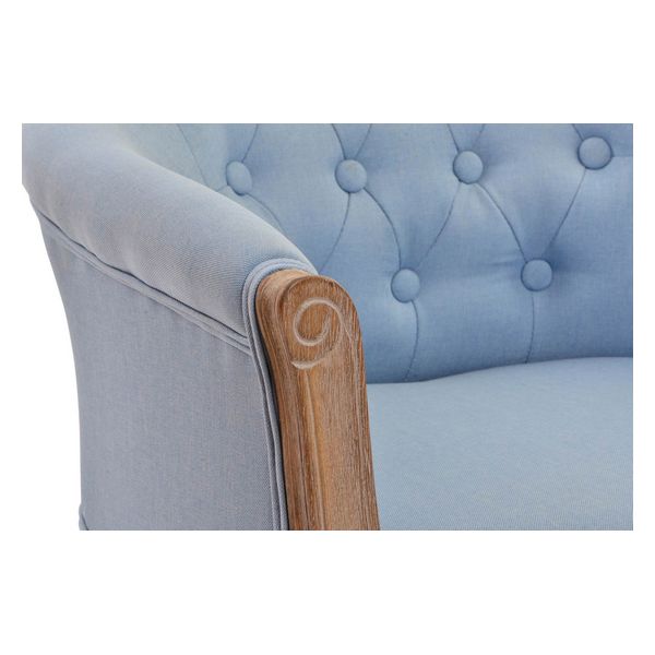 Sittpall DKD Home Decor Blå Polyester Trä Gummiträ 58 x 56 x 69 cm - 4