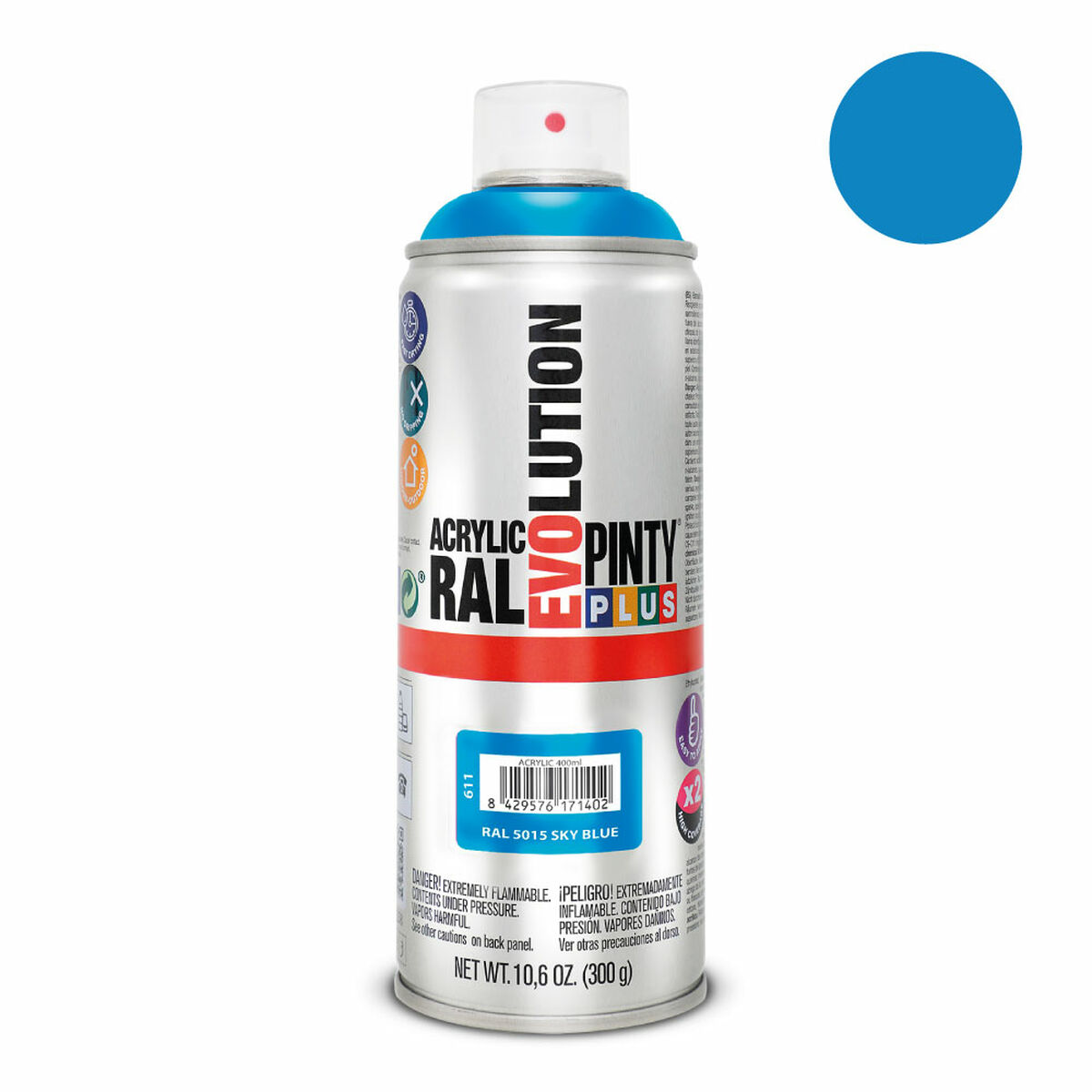 Sprejfärg Pintyplus Evolution RAL 5015 400 ml Sky Blue - 4