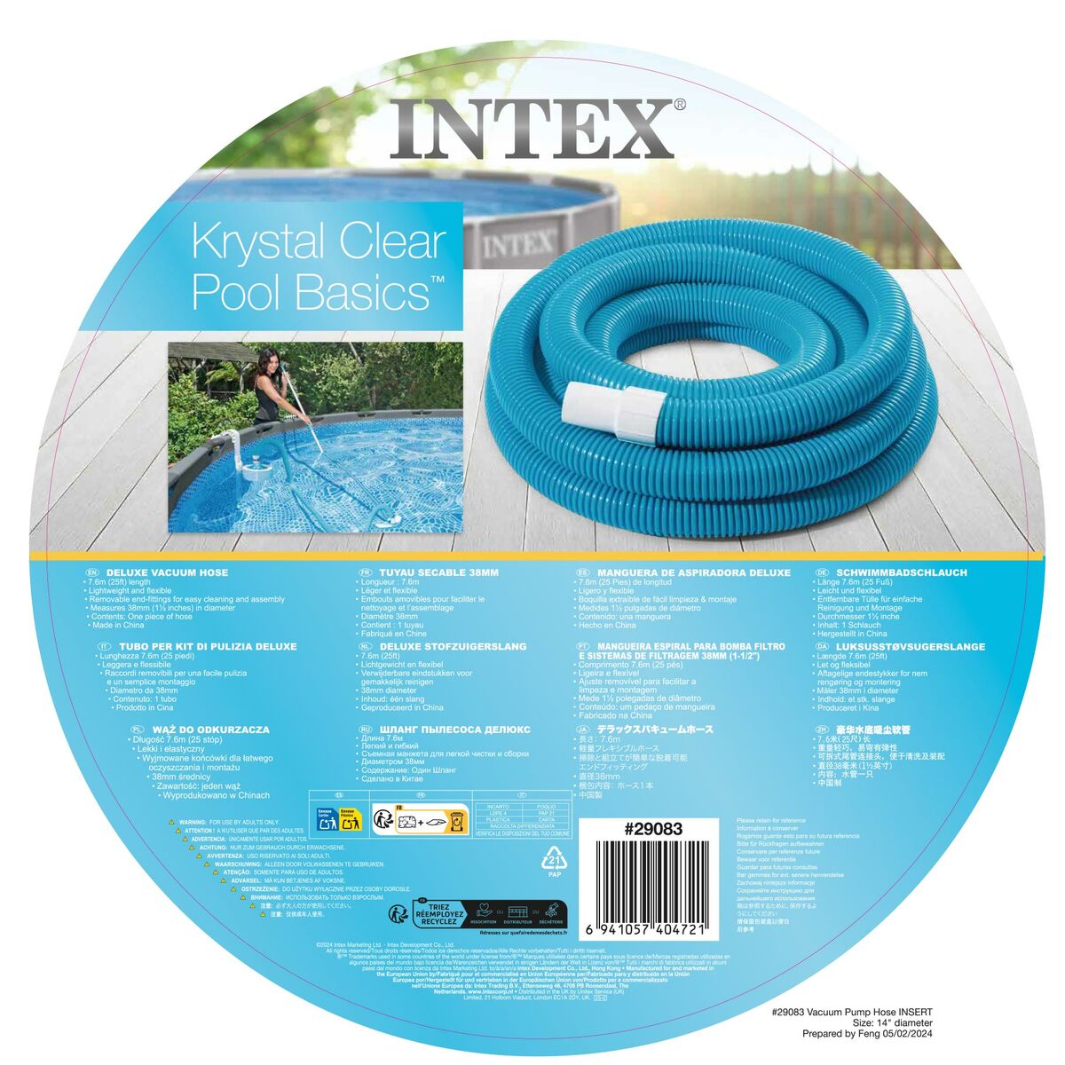 Slang Intex Sundlaug 1-1/2" 760 cm Ø 38 mm (6 antal) - 9