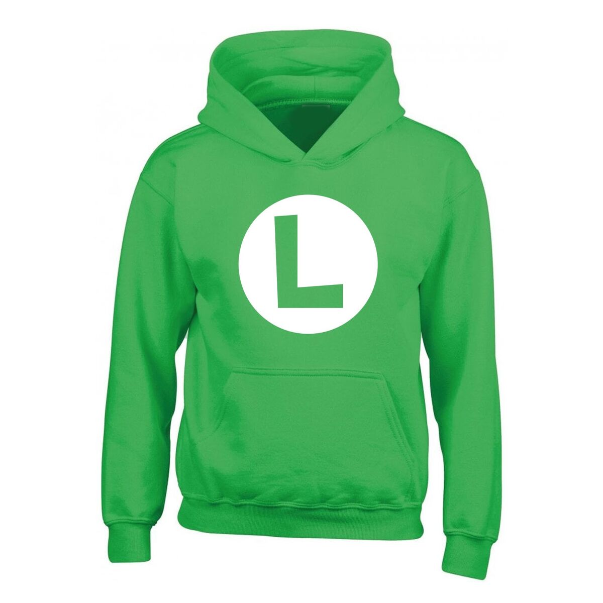 Tröja med huva Barn Super Mario Luigi Badge Grön