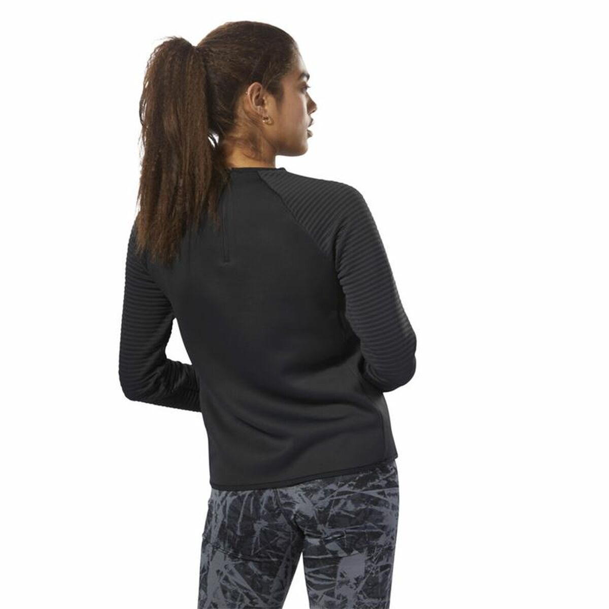 T-shirt med lång ärm Dam Reebok Thermowarm Deltapeak Svart - 5