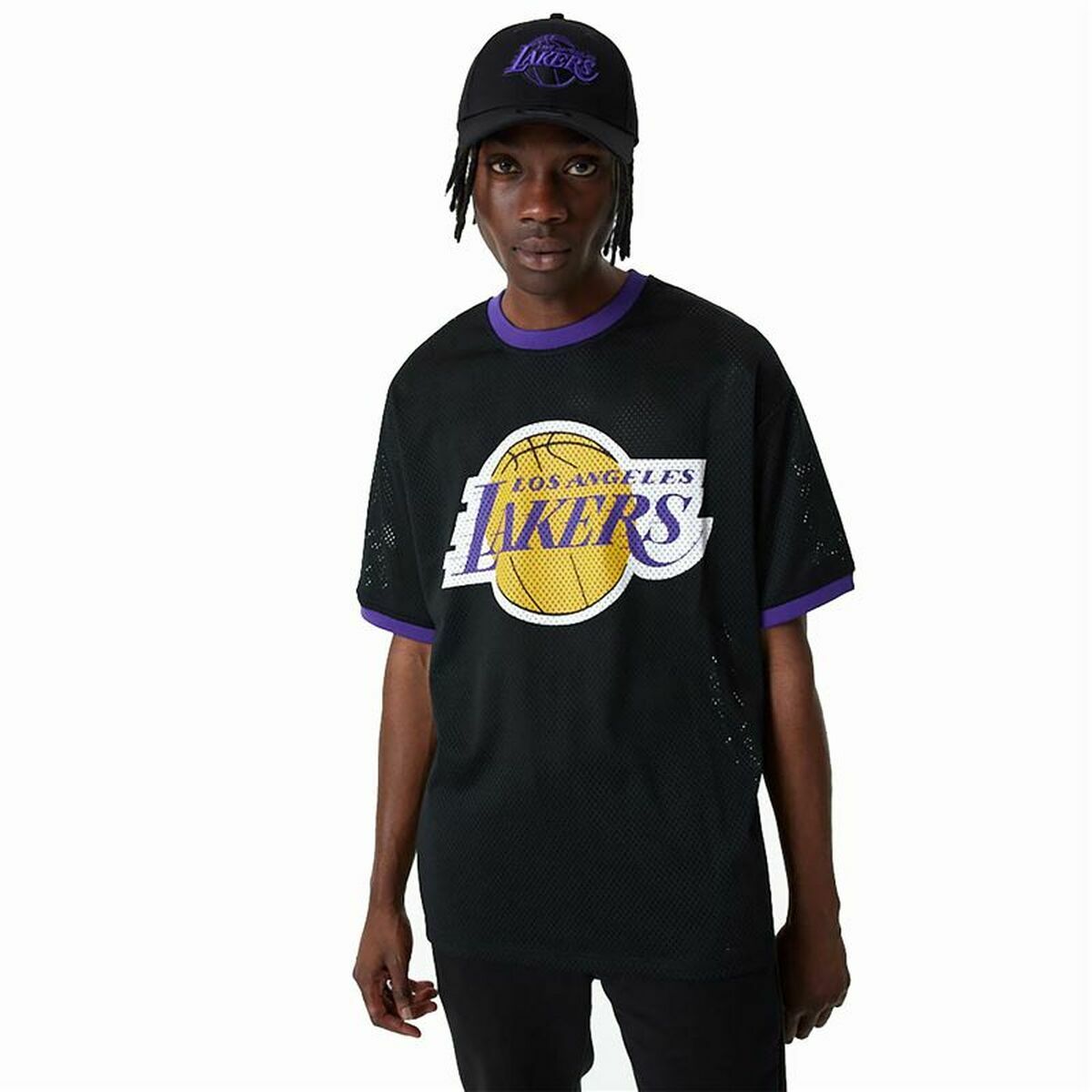 Baskettröja New Era Mesh LA Lakers Svart - 7