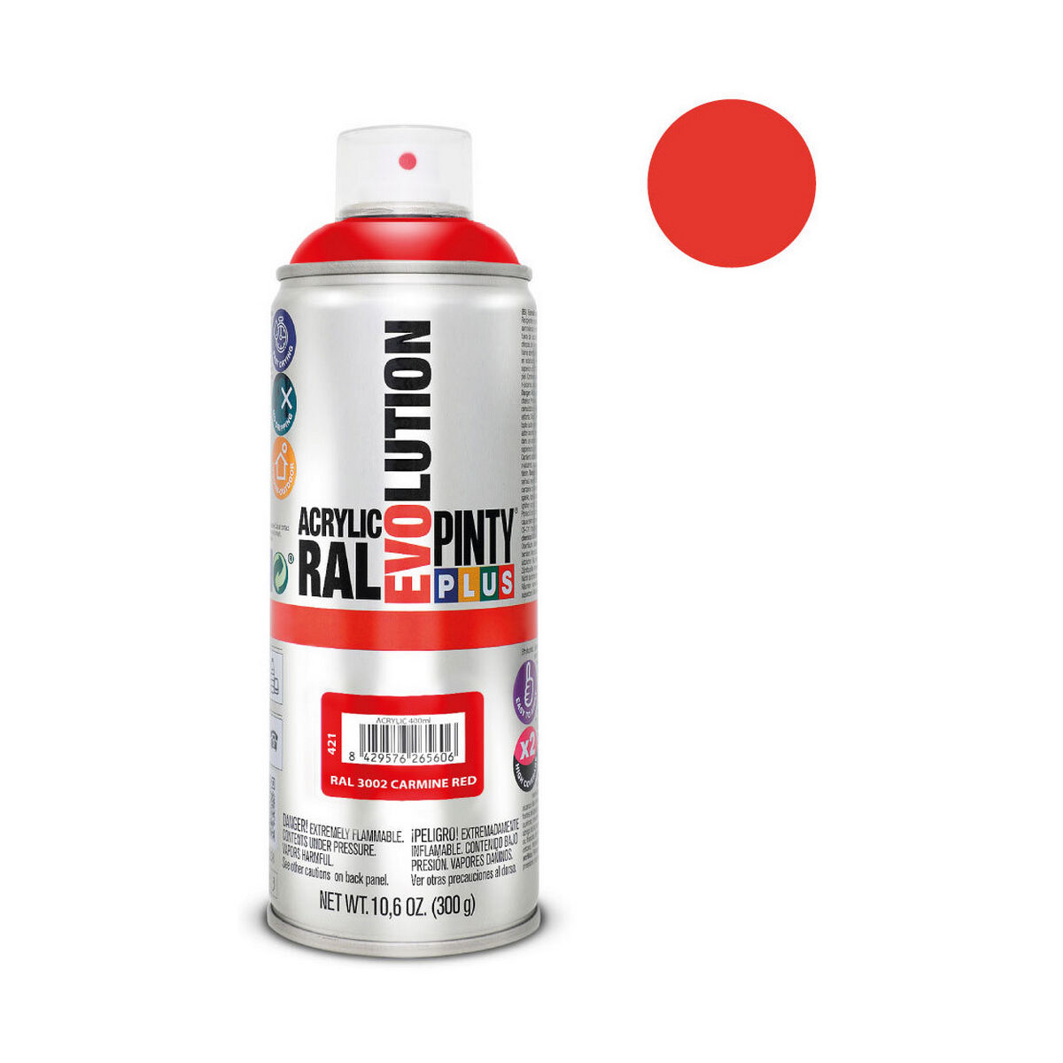 Sprejfärg Pintyplus Evolution RAL 3002 400 ml Carmine Red - 4