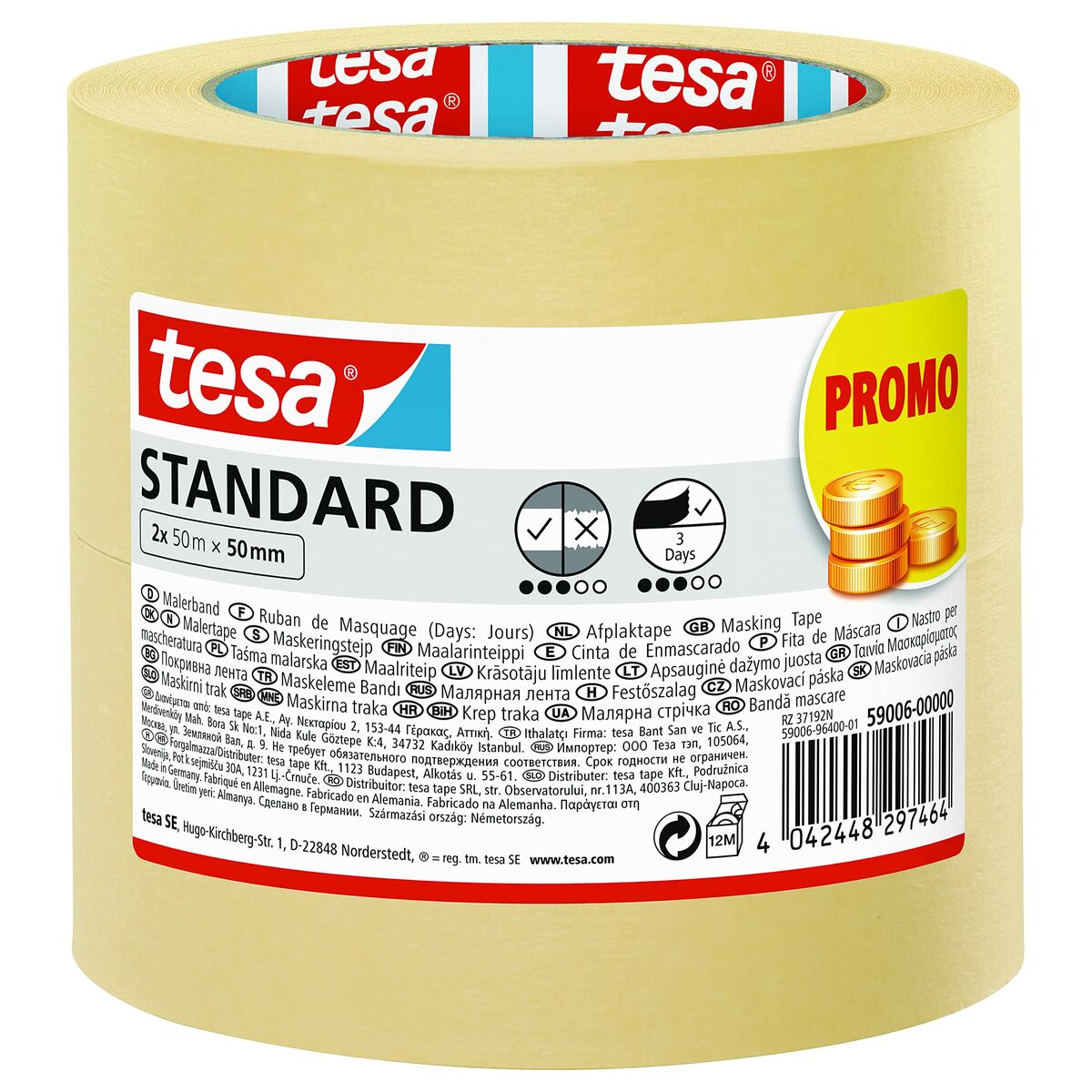 Självhäftande band TESA Gul - 4