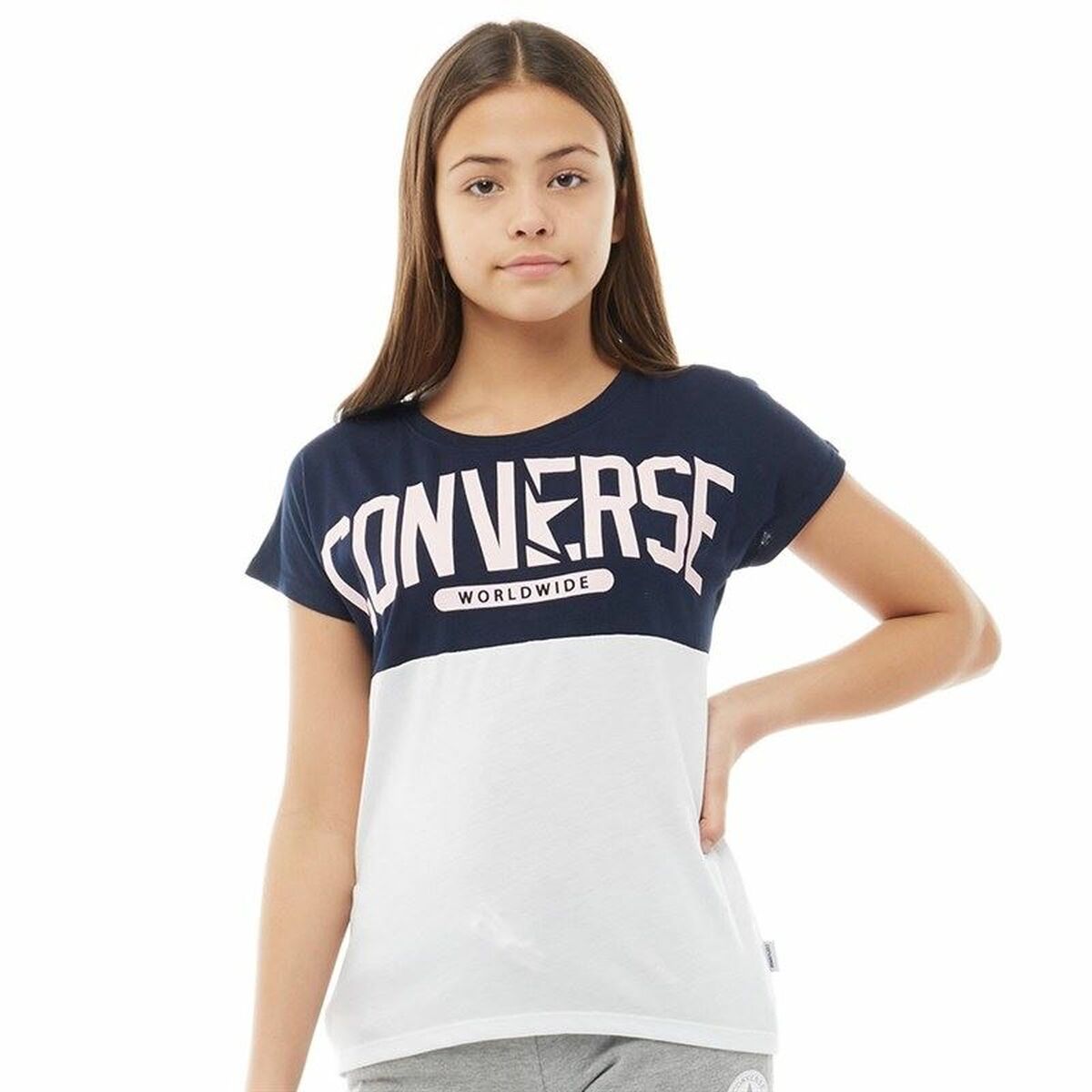 Barn T-shirt med kortärm Converse Worldwide Mörkblå - 9