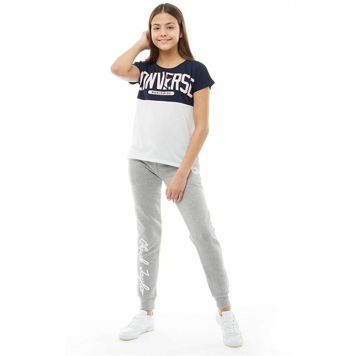 Barn T-shirt med kortärm Converse Worldwide Mörkblå - 11