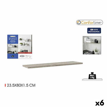 Hyllor Confortime Mural Trä MDF Flytande 6 antal 23,5 x 80 x 1,5 cm