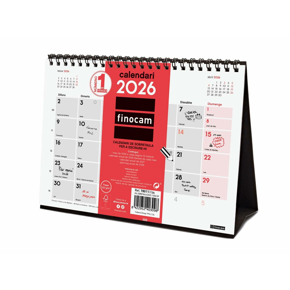 Skrivbordskalender Finocam Papper 21 x 15 cm