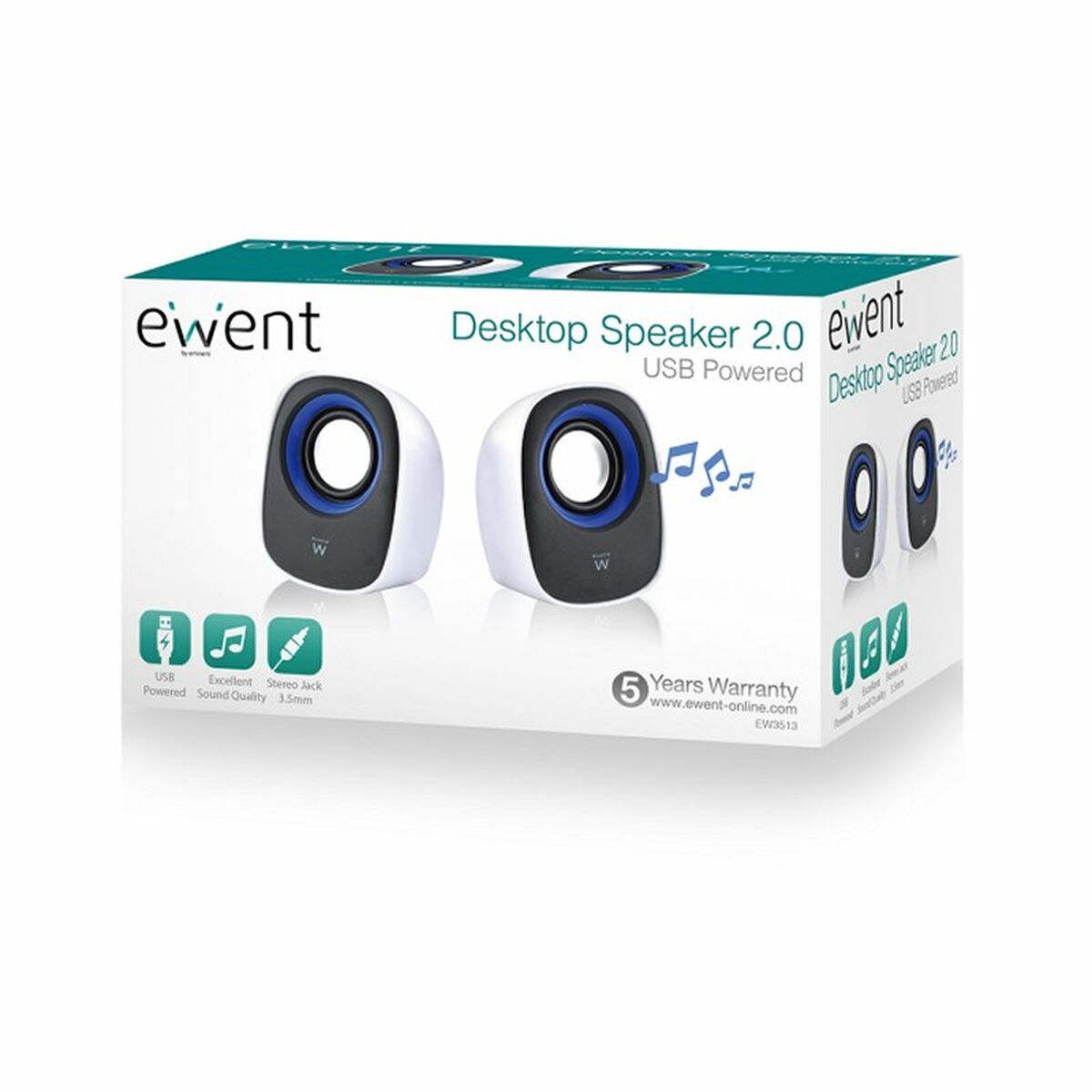 PC-högtalare Ewent EW3513 Vit Svart 5 W - 3