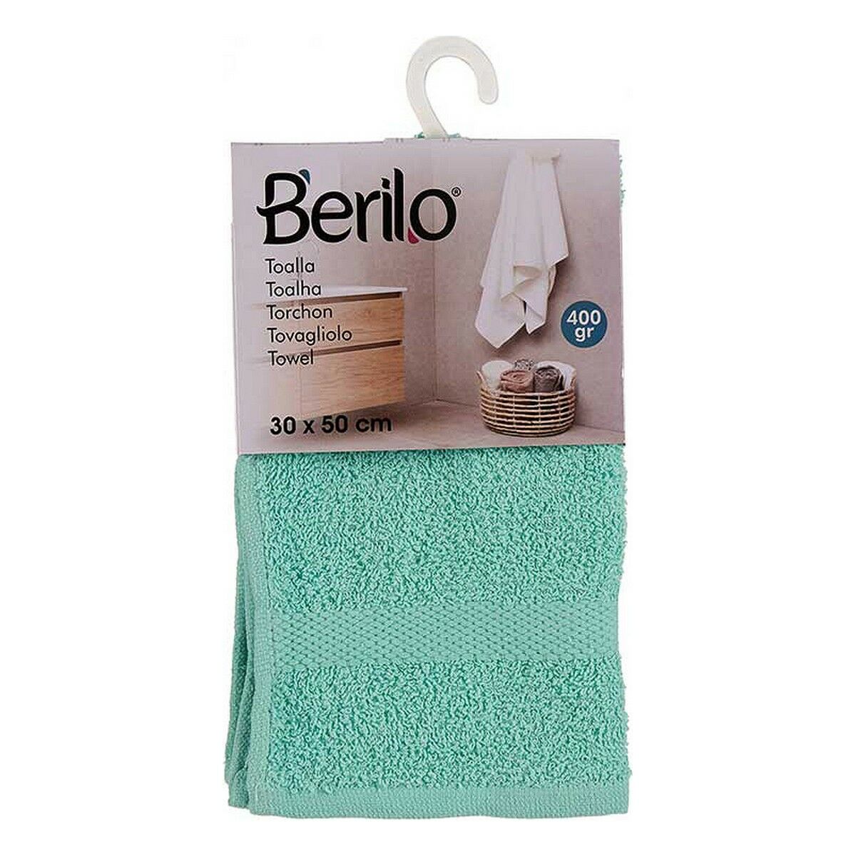 Badhandduk Berilo 5311 Turkos 80 % bomull 20 % Polyester 30 x 0,5 x 50 cm (12 antal) - 4