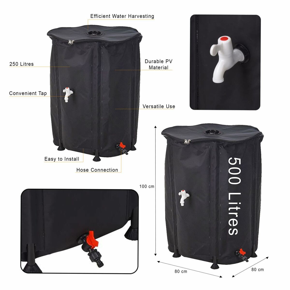 Regntunnesats Lifetime dw9200220 80 x 100 cm 500 L - 6