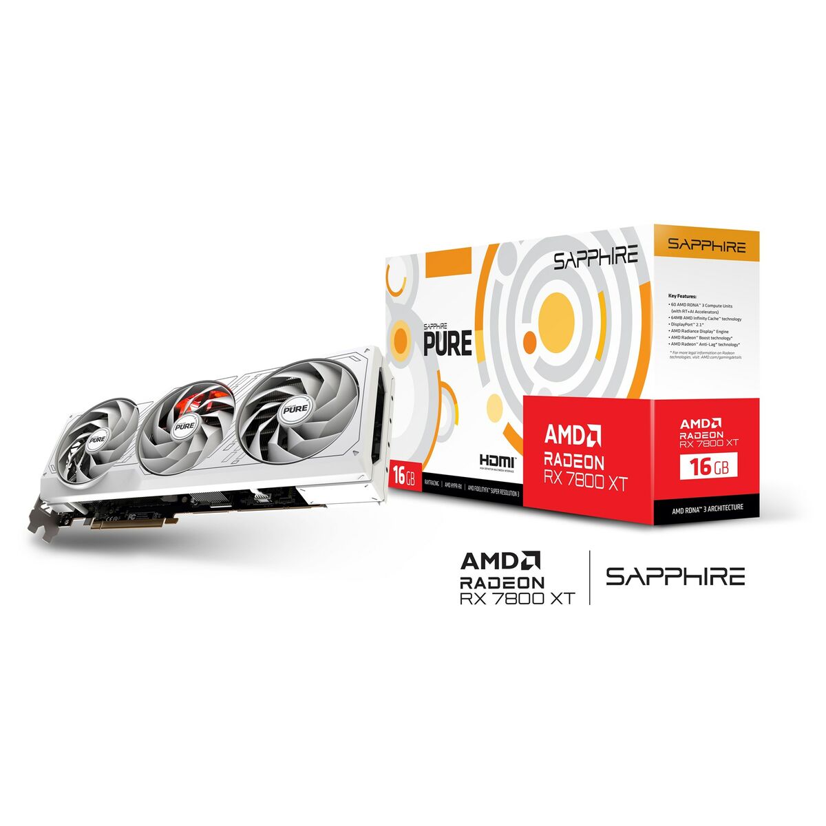 Grafikkort Sapphire 11330-03-20G AMD AMD RADEON RX 7800 XT 16 GB GDDR6 - 4