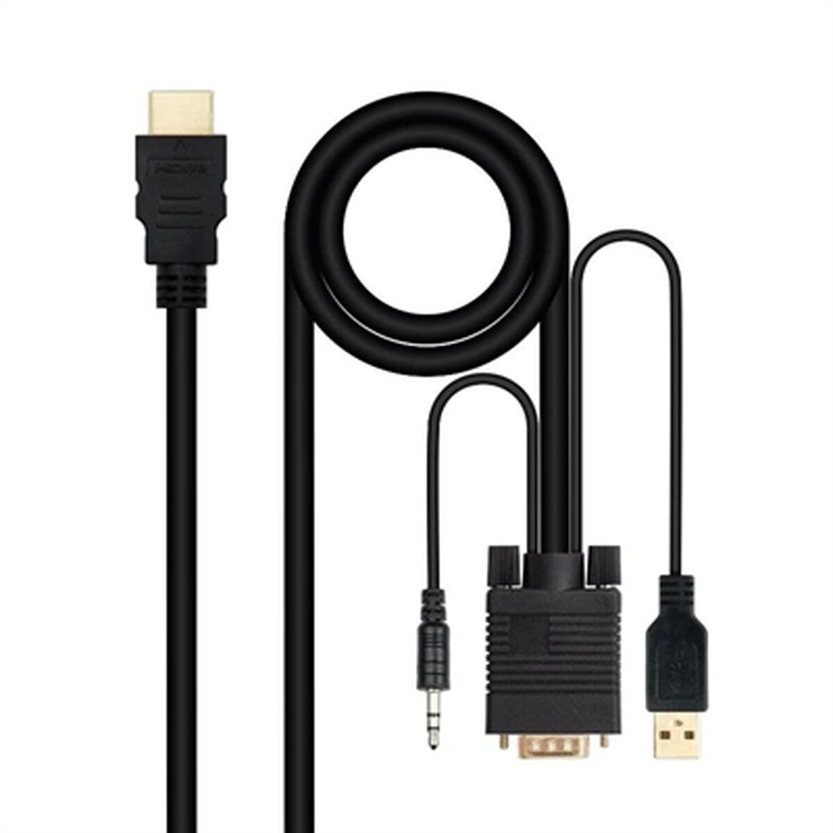 HDMI till VGA med Audio Adapter NANOCABLE 10.15.4350 1,8 m Svart
