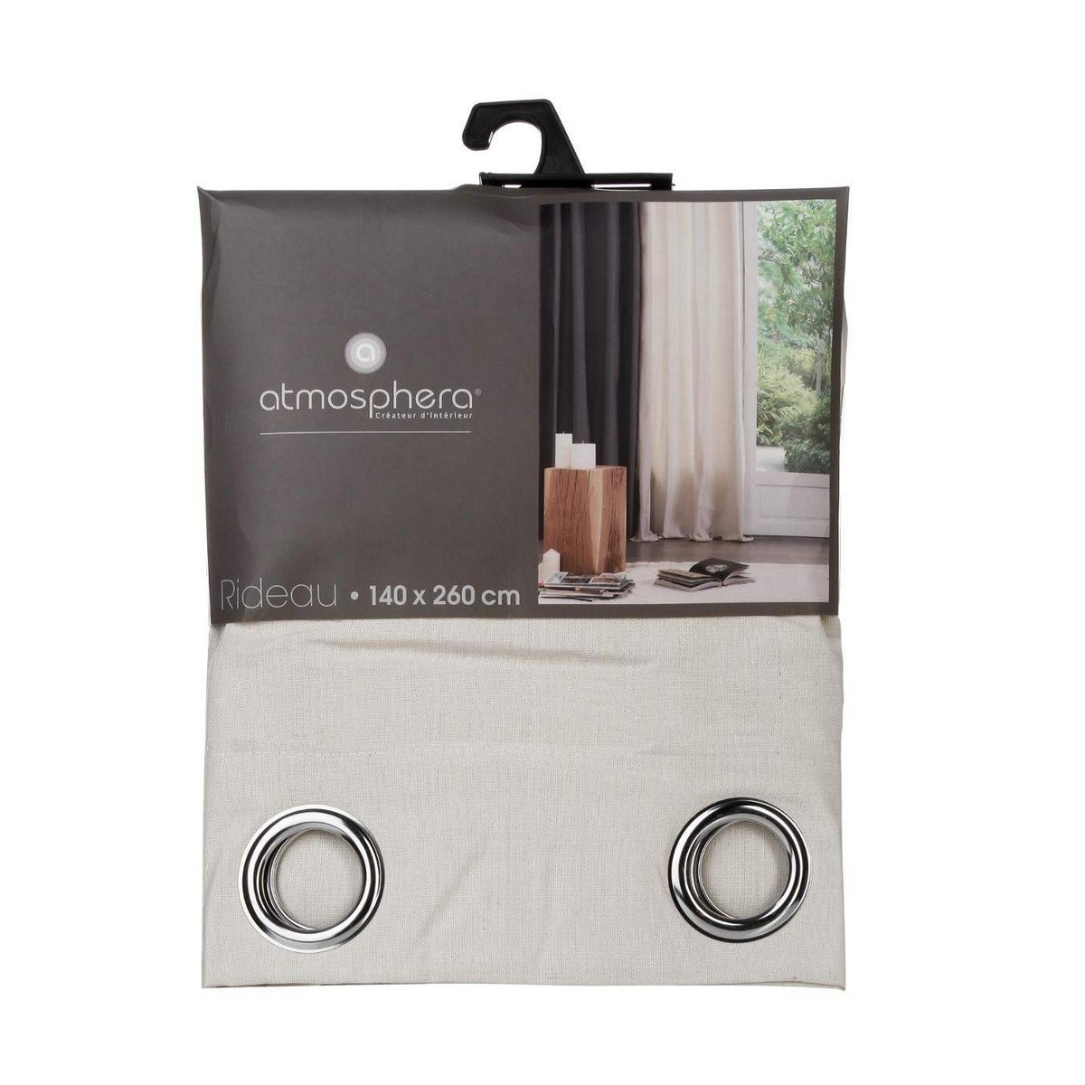 Gardin Atmosphera Panama Beige Polyester (260 x 140 cm) - 6