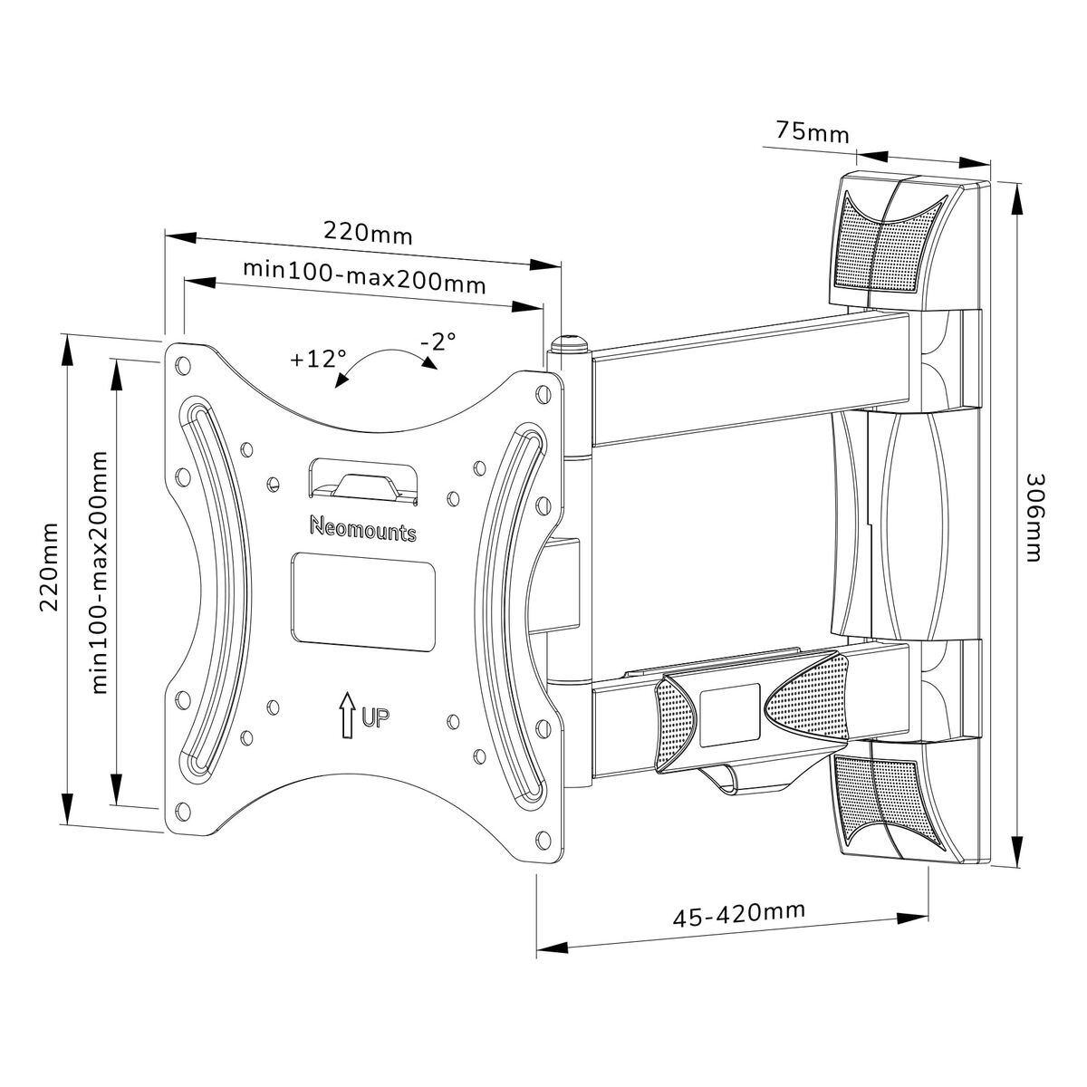TV-fäste Neomounts WL40-550BL12 32-55" 35 kg - 5
