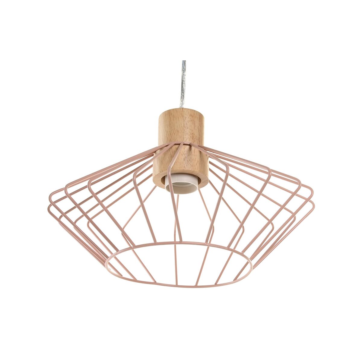 Taklampa DKD Home Decor 34 x 34 x 21 cm Silvrig Svart Grå Rosa Metall Vit 50 W 60 W Furu - 7
