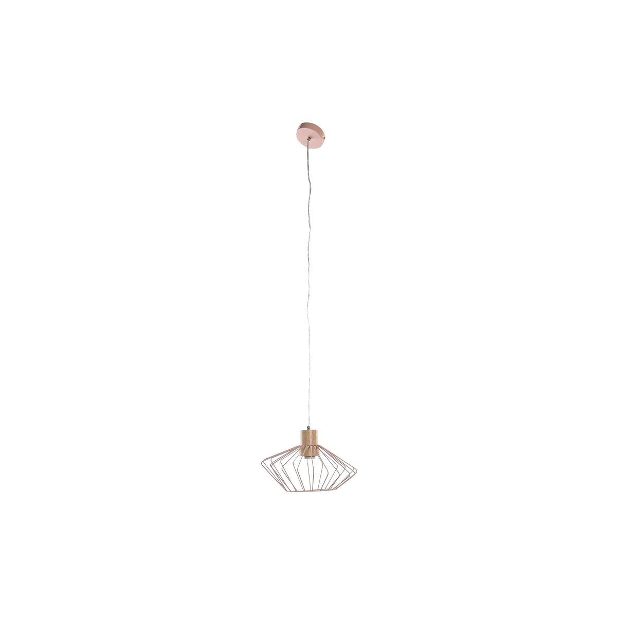 Taklampa DKD Home Decor 34 x 34 x 21 cm Silvrig Svart Grå Rosa Metall Vit 50 W 60 W Furu - 2