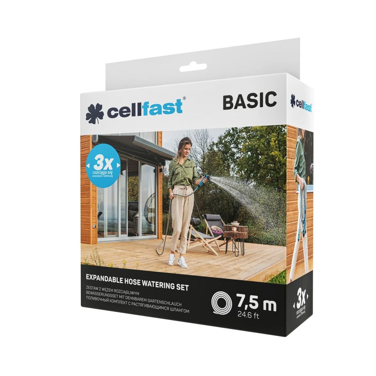 Slang med tillbehörssats Cellfast Basic 7,5 m Utdragbar - 2