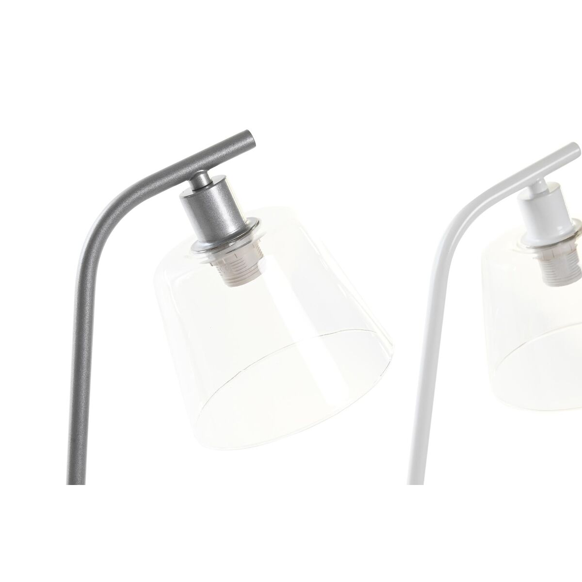 Bordslampa DKD Home Decor 22 x 15 x 46 cm Glas Silvrig Svart Grå Rosa Metall Vit 220 V 40 W 25 W 4 Delar - 3
