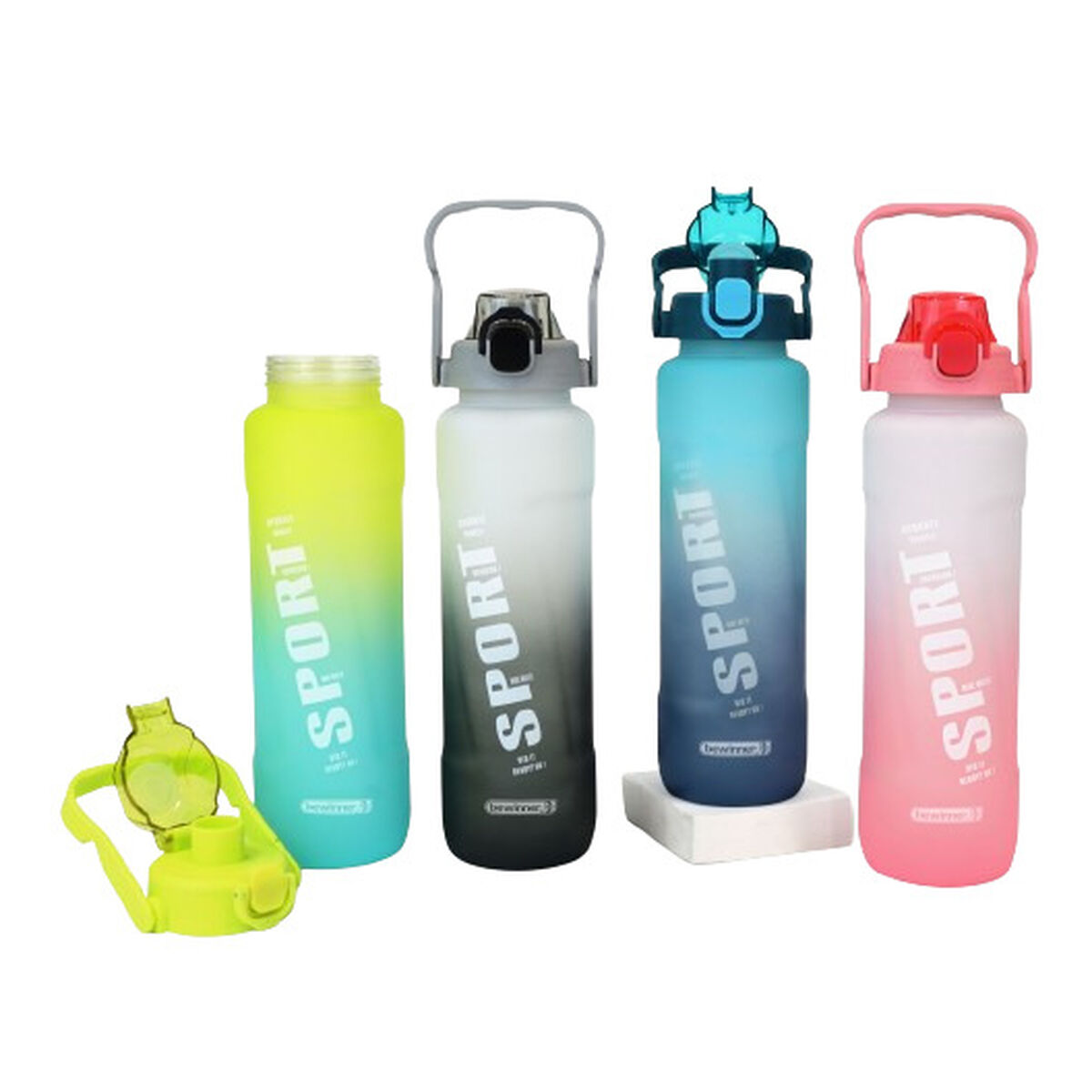 Flaska med lock och sugrör Bewinner Multicolour 1 L - 4