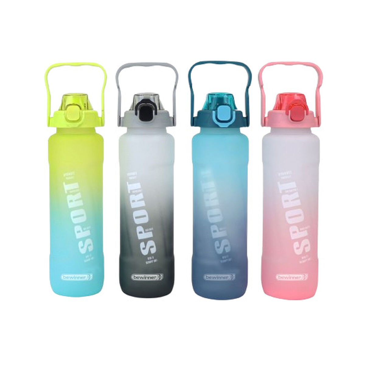 Flaska med lock och sugrör Bewinner Multicolour 1 L - 3