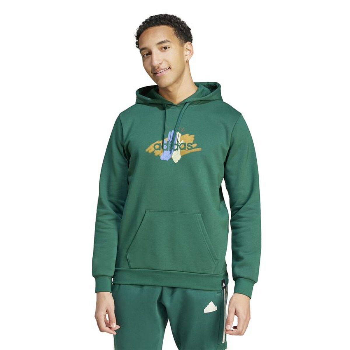 Tröja med huva Herr Adidas Codes Graphic Grön - 2