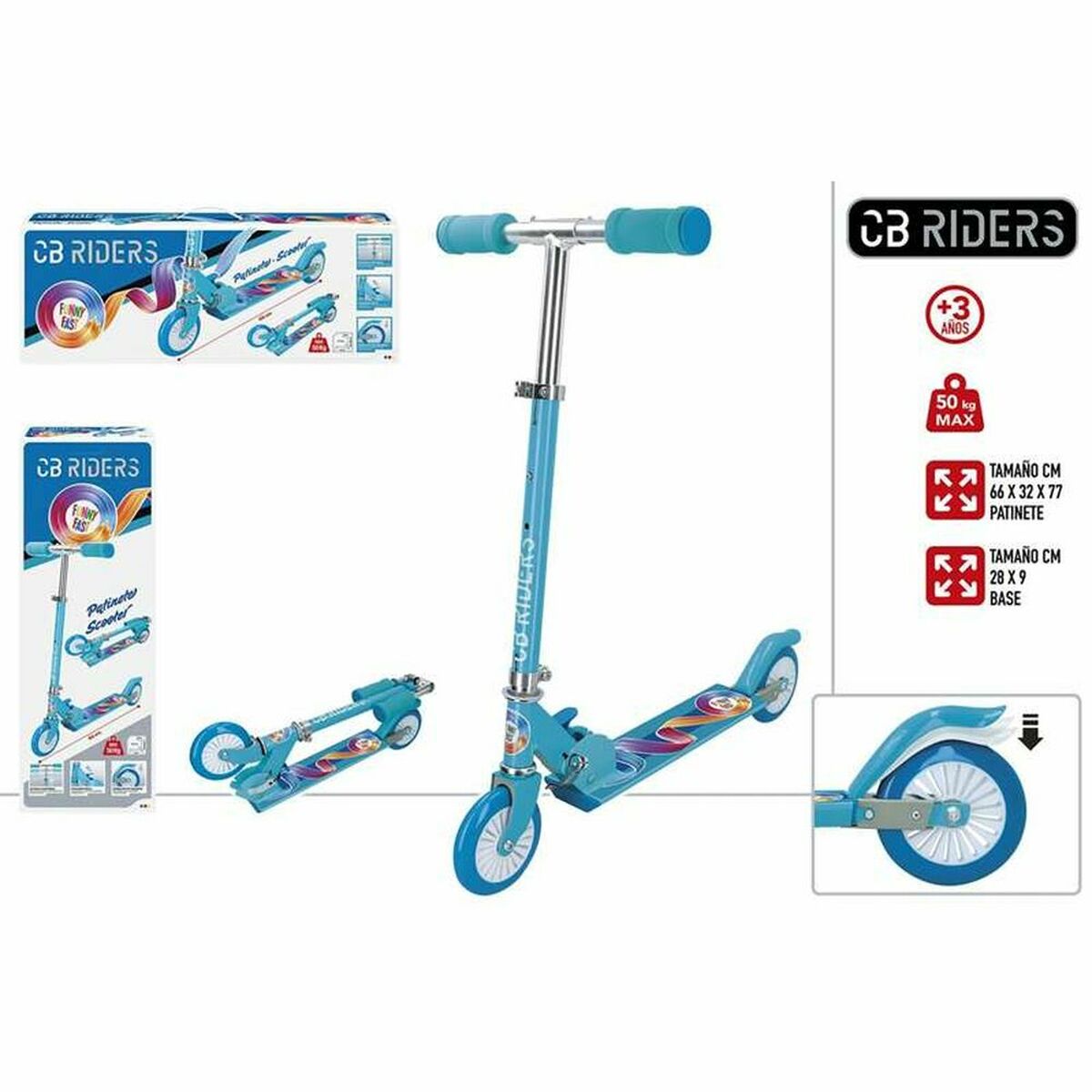 Skooter Colorbaby Blå Aluminium Längd (77 cm) - 2