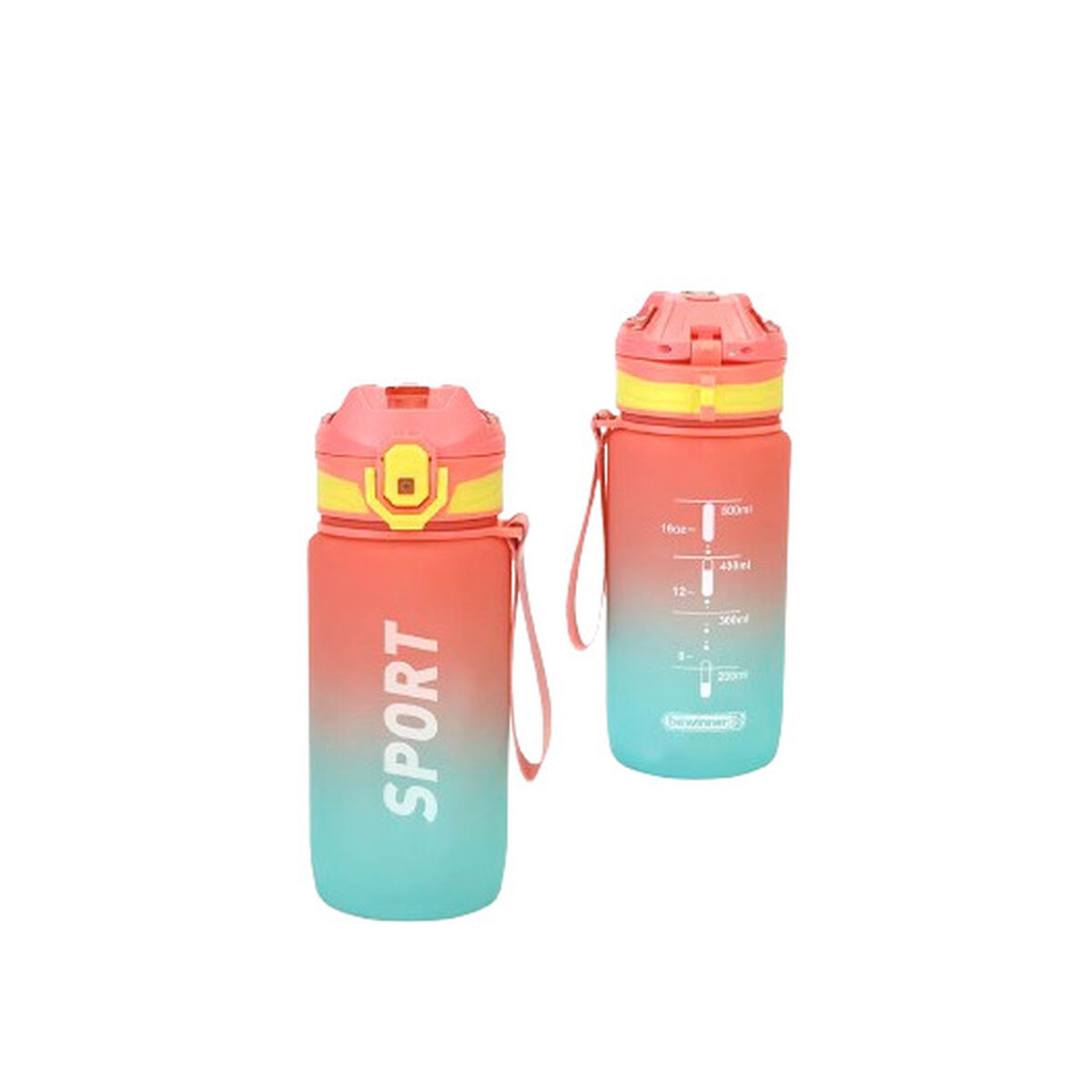 Flaska med lock och sugrör Bewinner Multicolour 600 ml - 4