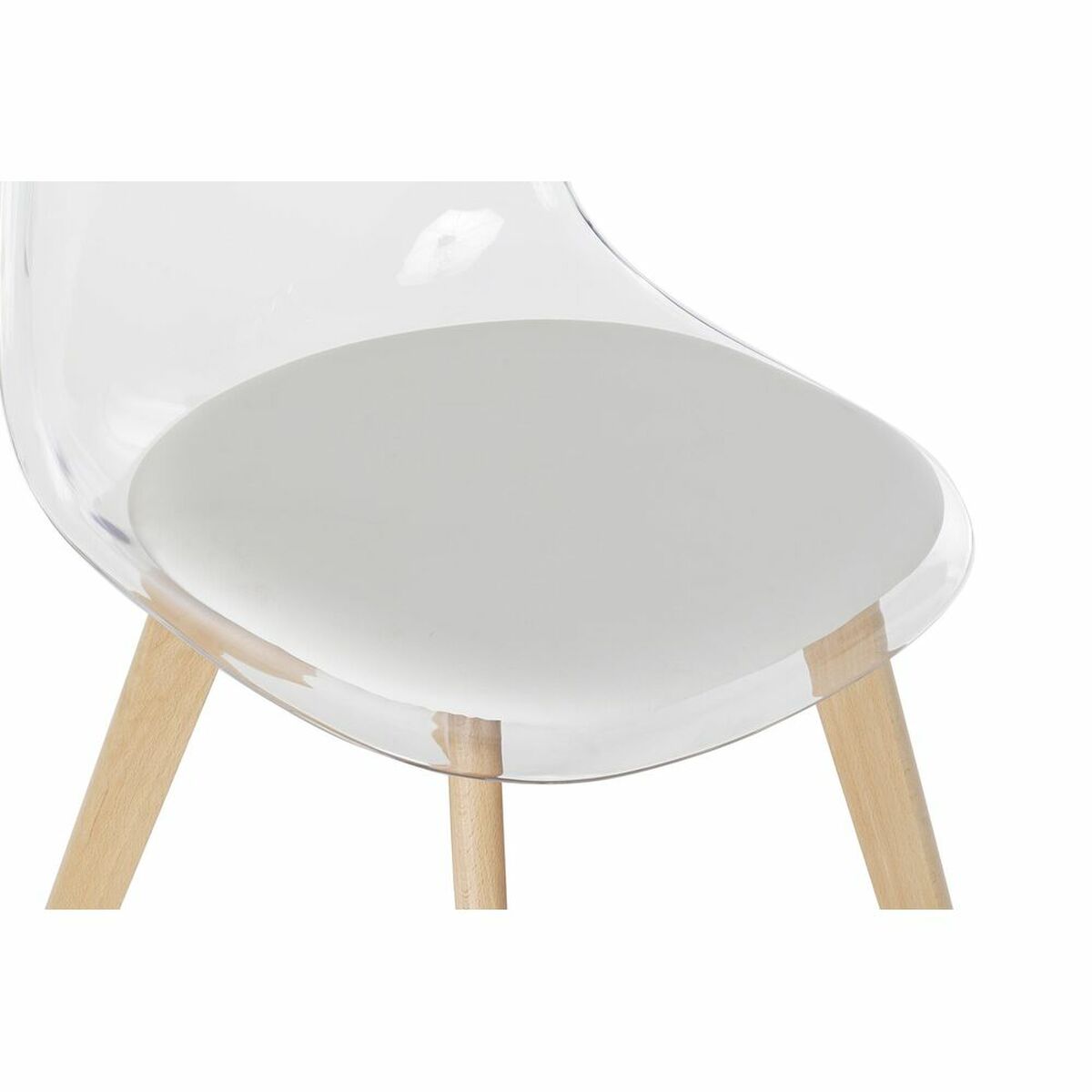 Matsalsstol DKD Home Decor Vit Transparent Naturell Trä Polykarbonater 54 x 47 x 81 cm - 18