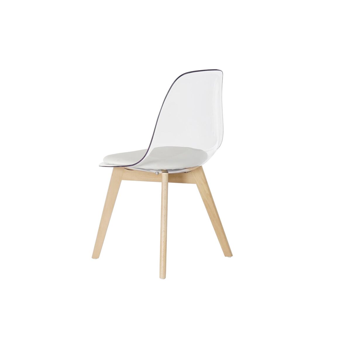 Matsalsstol DKD Home Decor Vit Transparent Naturell Trä Polykarbonater 54 x 47 x 81 cm - 2